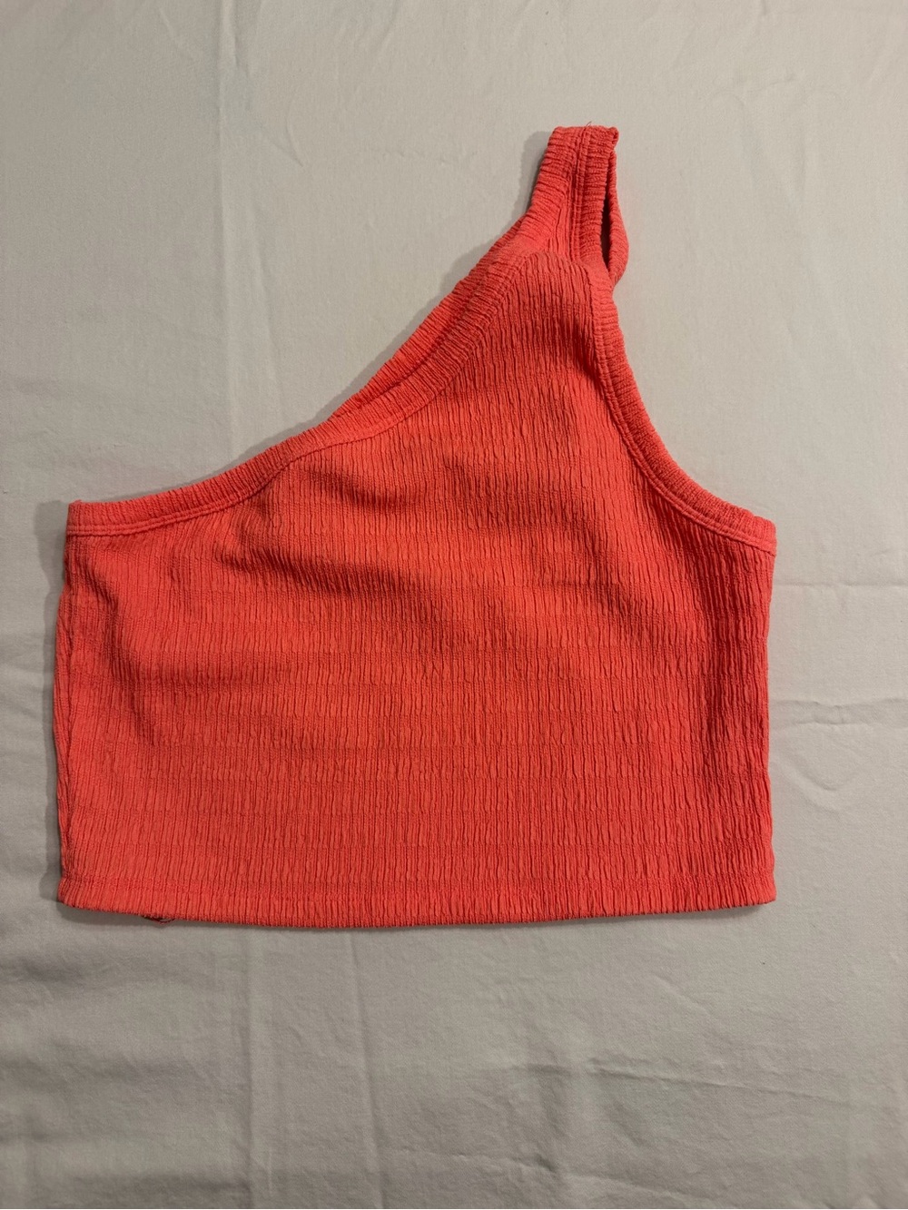 American Eagle One Shoulder Crop Top L Coral